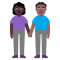 Woman and Man Holding Hands- Dark Skin Tone- Medium-Dark Skin Tone emoji on Microsoft